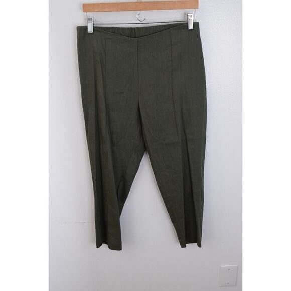 New J. Jill Linen Stretch Straight Leg Pull On Ankle Pants Womens Size Small - Picture 1 of 4